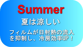 遮熱フィルムで夏は涼しい