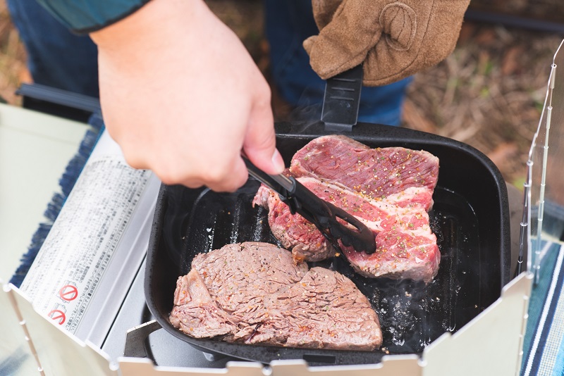 カセットコンロで焼肉